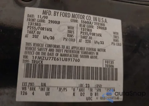 2001 Ford Explorer Sport Trac z USA, uszkodzony, nr VIN 1FMZU77E61UB91760